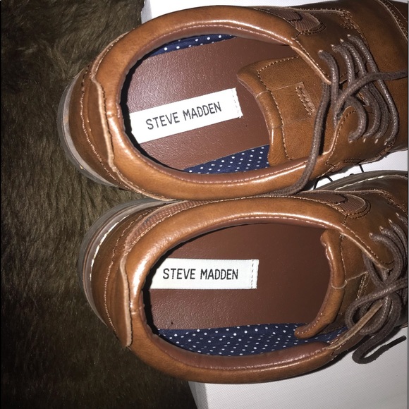 ♥️♥️♥️ Steve Madden Men’s Kids brown leather shoes 👞 (Used) No box 📦 - Picture 5 of 7